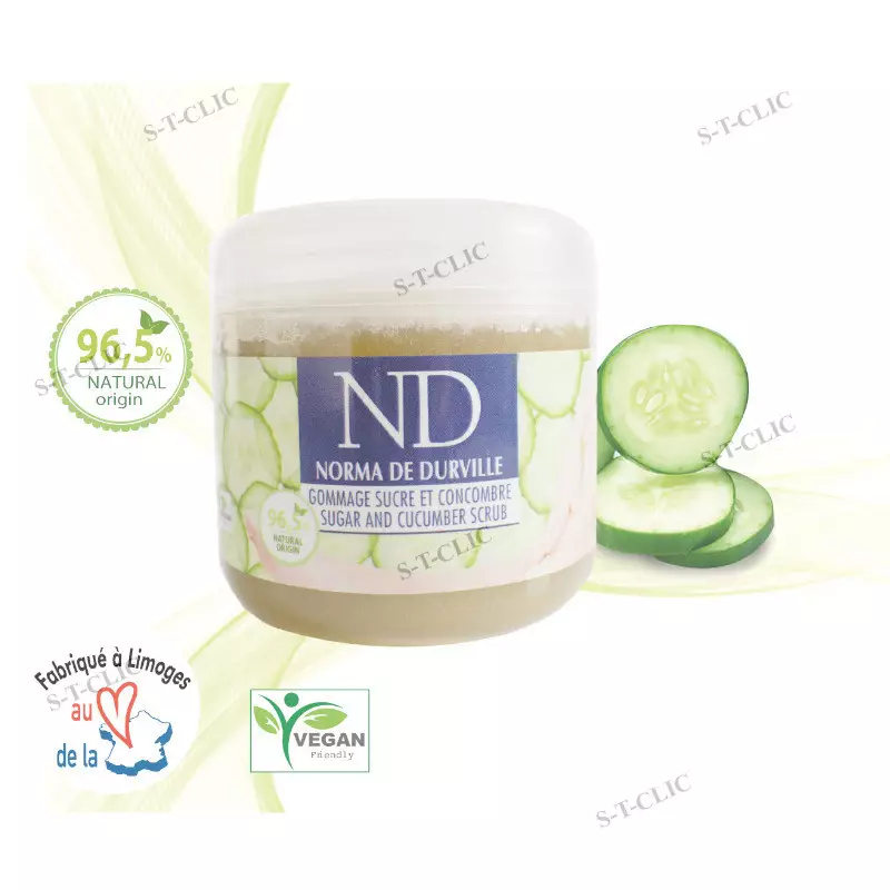 gommage sucre et concombre – norma de durville – 400 g