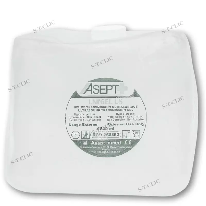lot de 2 gel de contact transparent – asept – 5 l