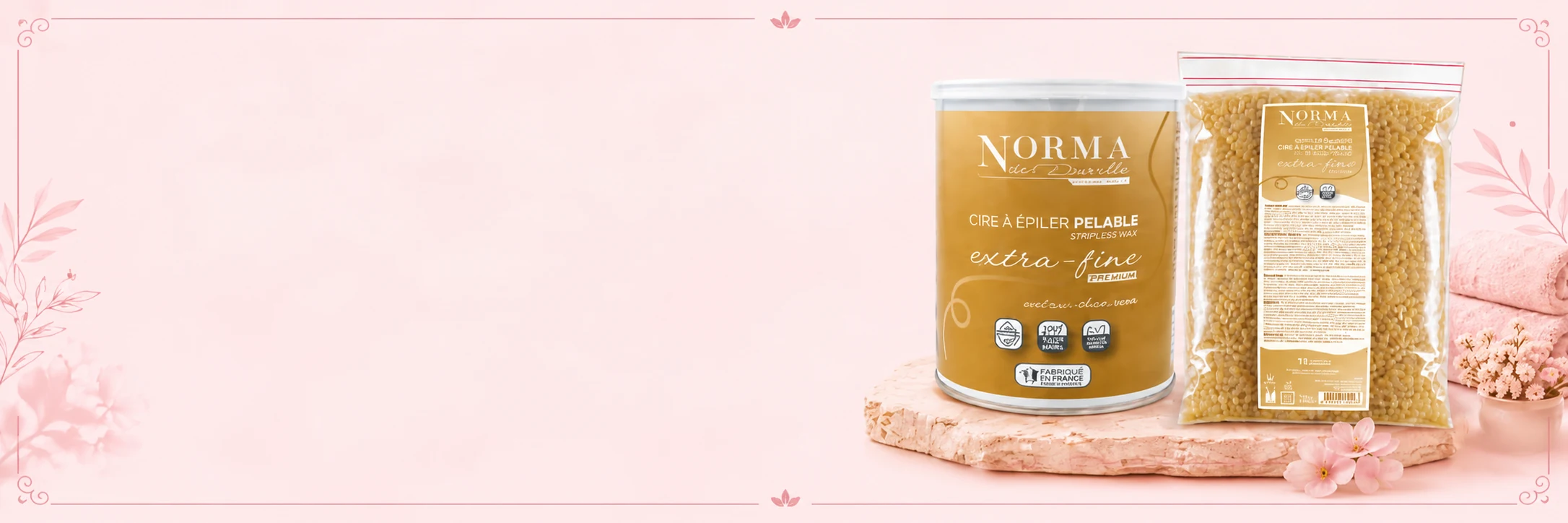 Cire pelable Norma de Durville en pot et en pastilles